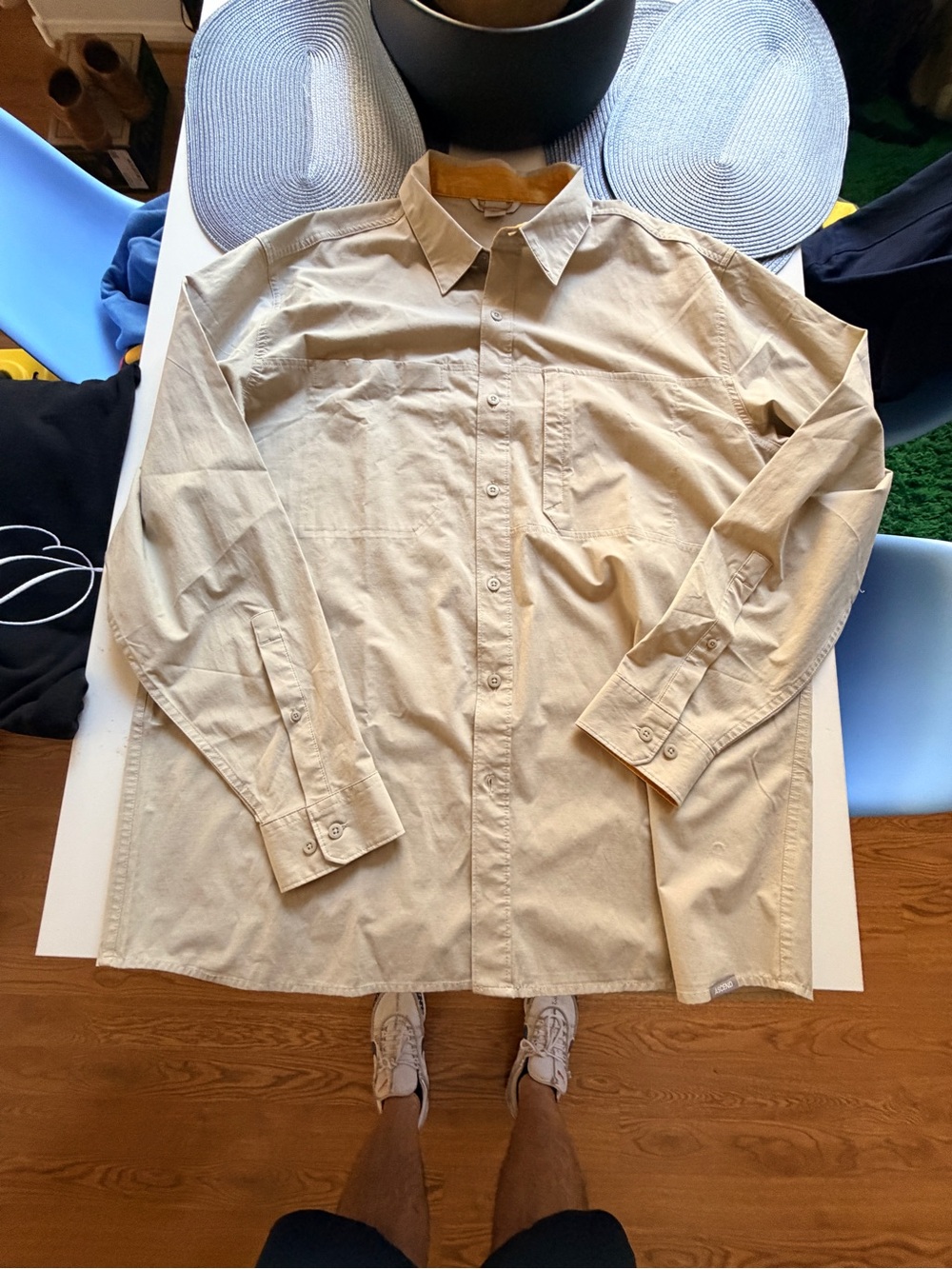 Ascend brand Beige Button-Up Oversized Shirt